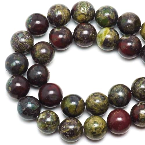 Natural Stone Beads - African Blood Jasper Round Beads (59-62pcs, 6mm) - color: African Blood, size: 6mm