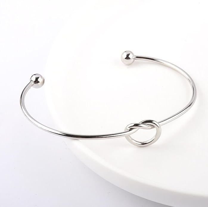 925 Sterling Silver Cuff Bangle Bracelets Adjustable Open Bangles, Fashion Jewelry Simple Adjustable 925 Silver Bangles for Women Mom Wife