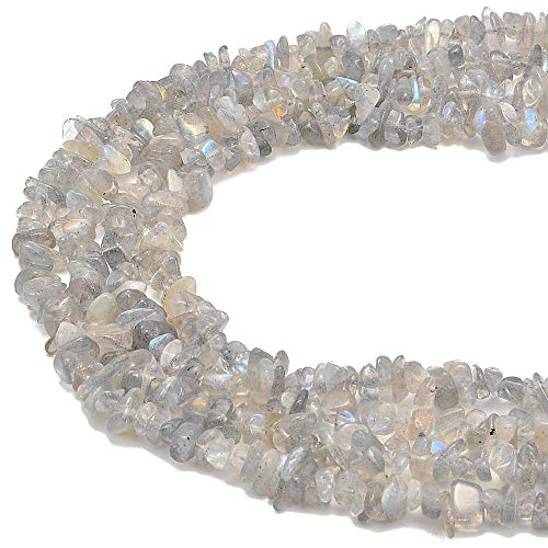 3-5mm Natural Labradorite Gemstone Chips Loose Beads Semi Precious for Jewelry Making DIY Handmade Craft Supplies 1 Strand per Bag Approxi 32" - color: Labradorite