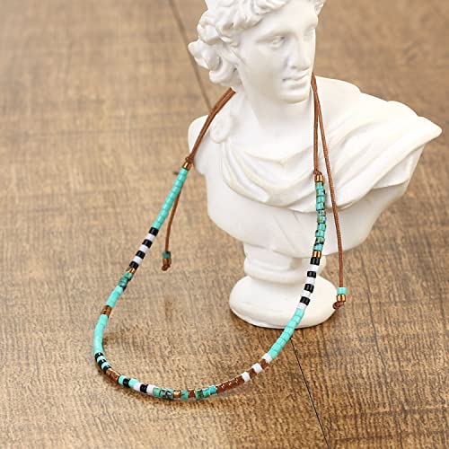 KELITCH Adjustable turquoise bead bracelet single color knitting friendship bracelet fashion jewelry daily wear gift (28 color selection) - color: Mix Green 12
