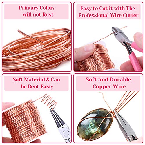 anezus 18 Gauge Jewelry Wire for Jewelry Making, Craft Wire Tarnish Resistant Copper Beading Wire for Jewelry Making Supplies and Crafting (18 Gauge, Copper) - color: Copper