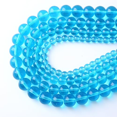 32pcs 12mm Topaz Blue Crystal Glass Beads Round Loose Spacer Beads for Jewelry Making DIY Bracelet Necklace (Blue Crystal Glass, 12mm) - color: Blue Crystal Glass, size: 12mm