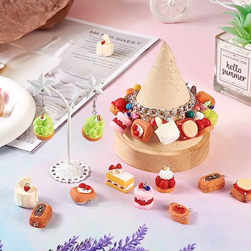 Craftdady Resin Plastic Miniature Food Snack Pendants Charms Ice Drink Juice Pendants Cute Bottle Fruit Keychain Charms Hang Ornament for DIY Craft Earring Bracelet Necklace Jewelry Making - color: Mixed Color Cake