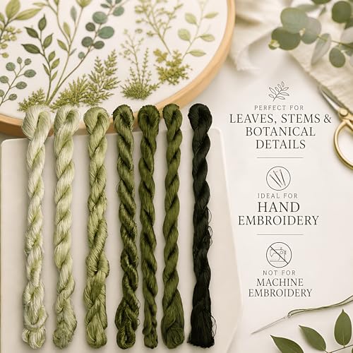 Natural 100% Silk Thread, Handmade Embroidery Thread Silk Floss 8 Colors 110m Each (77) - color: 77