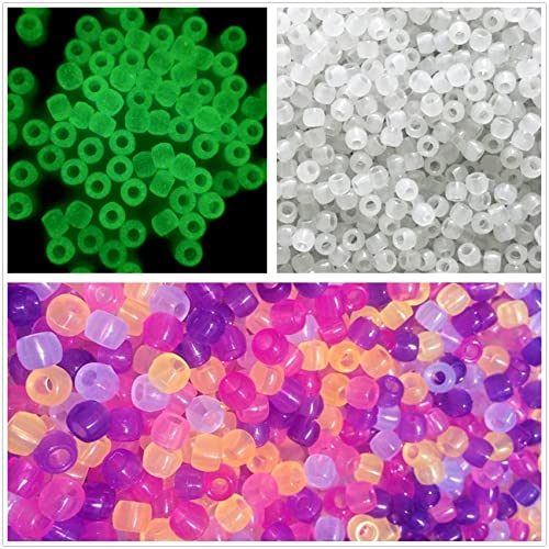 Amaney 600 Pieces UV Beads Multi Color Changing UV Reactive Plastic Pony Beads Glow in The Dark - color: UV Mixed