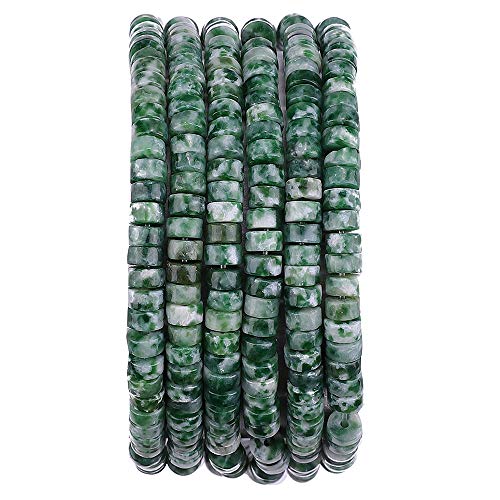 BEADIA Natural African Jade Spacer Beads Caps Loose Semi Gemstone for Beading Jewelry Making 4mmx2mm 38cm - color: African Jade, size: Round 4mm x 2mm