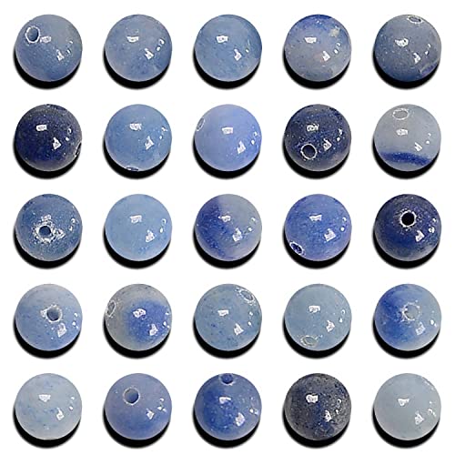 NCB 200pcs 4mm Blue Aventurine Loose Beads for Jewelry Making, Natural Semi Precious Beads Round Smooth Gemstones Spacer Beads Charms for Necklaces Bracelets (Blue Aventurine, 4mm 200Beads) - color: Blue Aventurine, size: 4mm 200Beads