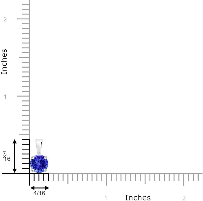 Angara Natural Tanzanite Solitaire Pendant for Women | Round Tanzanite Solitaire Pendant Necklace in 14K Solid Gold/Silver/Platinum With 18" Chain | December Birthday, Gemstone Jewelry Gift