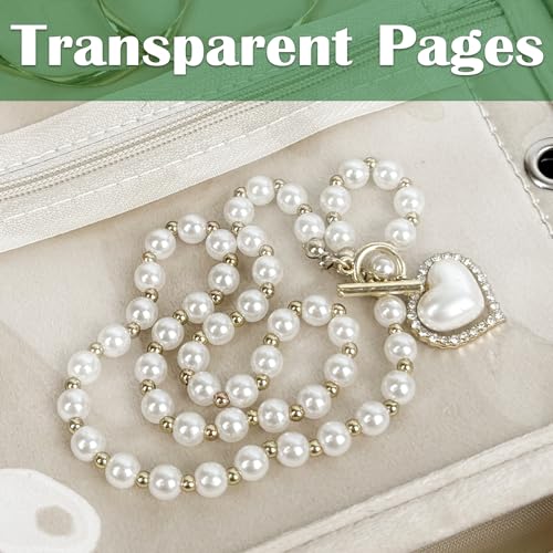 Travel Jewelry Organizer Case, Jewelry Bags Jewelry Storage Book Binder with Clear Zipper Velvet Pouch for Traveling,Earrings, Rings, Necklace, Bracelet (Inner Pages,Beige,3 PCS) - color: Inner Pages,Beige,3 PCS