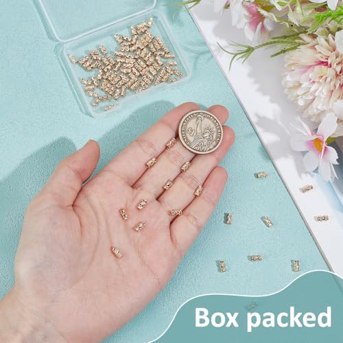 BENECREAT 50Pcs 14k Gold Filled Twist Crimp Beads, Brass Crimp Tube Beads for DIY Jewelry Making Findings, 0.23x0.12Inch, Hole: 1.6mm - color: Gold