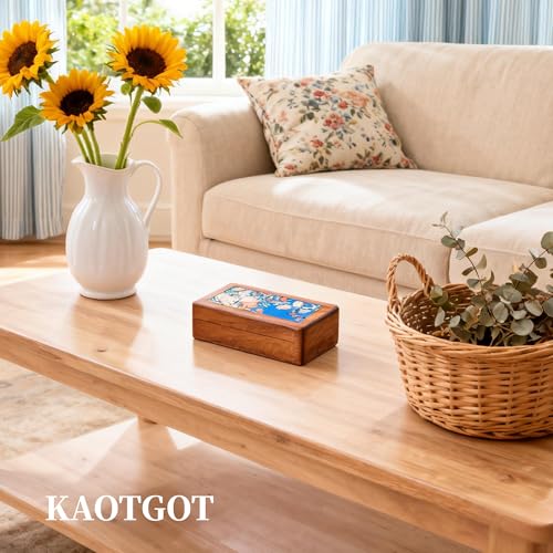 Travel Jewelry Case Small Wood Jewelry Organizer Jewelry Box for Women (Nut-Brown Print F) - color: Nut-Brown Print F