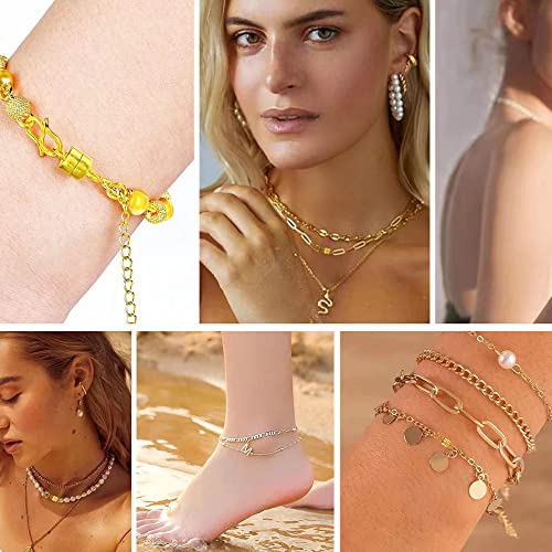 14K Gold Magnetic Necklace Clasps and Closures 925 Sterling Silver Magnetic Jewelry Clasps for Necklace Bracelet Extender - color: D-14K Gold