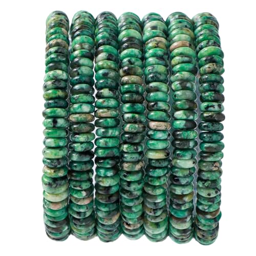 Natural African Turquoise Disk Stone Spacer Beads 6x2mm 38cm/str Flat Rondelle Loose Semi Gemstone Caps for Making Bracelets Necklace - color: African Turquoise