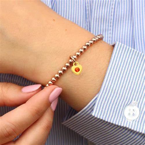 BetterJonny 120 Pieces Crystal Birthstone Charms Beads, 12 Colors Round Crystal Charm with Rings Handmade Jewelry Pendants for Jewelry Necklace Bracelet Earring Making - color: Heart Crystal