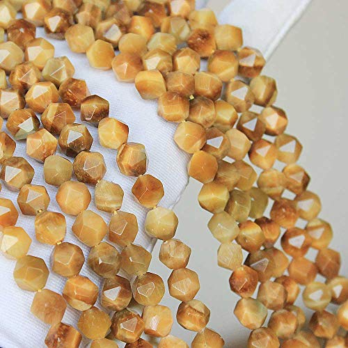 MJDCB Best Sellers Natural Stone Beads Faceted Polygon Golden Tiger Eye Crystal Energy Stone Healing Power for Jewelry Making(8mm) - color: Golden Tiger Eye