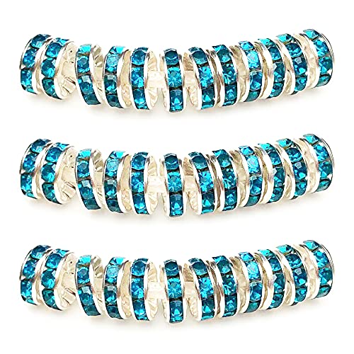 MJDCB Rondelle Spacer Beads Round Crystal Czech Rhinestone for Bracelets Necklaces Jewelry Making Accessories (Light Blue,6mm/100pcs) - color: Light Blue, size: 6mm/100pcs