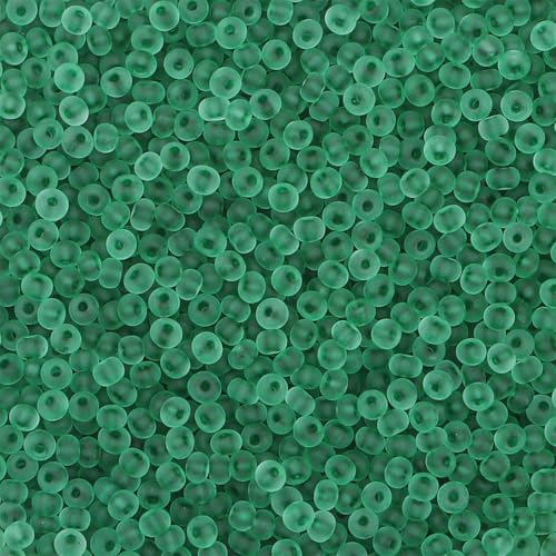 4mm Frosted Glass Seed Beads for Jewelry Making, 1000pcs Tiny Glass Bead Matte Pony Loose Spacer Beads for Beading, Friendship Bracelet, Pendants, Necklaces, DIY Crafting, Dark Green - color: Dark Green