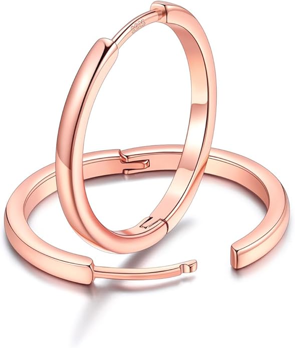 FaithHeart Sterling Silver Hoop Earrings for Women, Hypoallergenic Huggie Hoop Earrings Lightweight Small Cartilage Earrings Hoop Earring Dainty Everyday Earrings 6/8/10/12/14/15/16/18/20mm