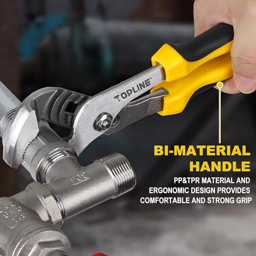 TOPLINE 4-piece Groove Joint Pliers Set with Bi-Material Handles, Tongue and Groove Pliers Set Included 12-in, 10-in, 8-in and 6-in, Perfect for Plumbing Repair and Basic Home Maintenance - style: Bi-Material Handle