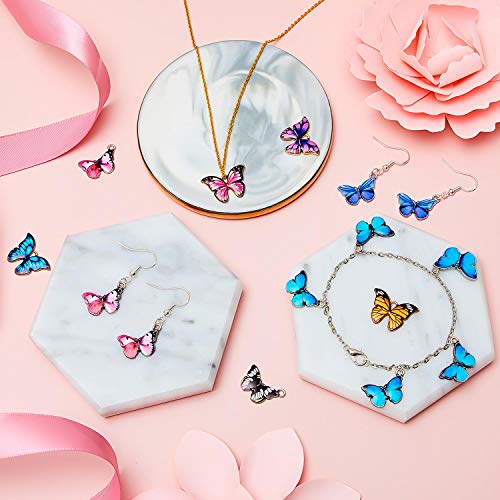 Hicarer 56 Pieces Alloy Butterfly Pendant Charms Colorful Butterfly Crafts Charms for Jewelry Making Bracelets Earrings Necklace DIY Making Supplies (14 Colors)