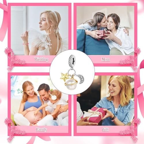 Charm for Bracelets and Necklaces, Heart Animals 925 Sterling Silver Bead Celestial Sun Moon Star Charms Jewelry Gift for Women Girls - color: Celestial Sun Star Moon Triple Dangle Charm