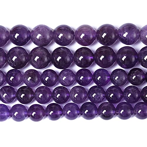 8MM 46PCS Natural Stone Purple Amethyst Crystal AAA Grade Quartz Beads for Jewelry Making DIY Bracelet - color: Amethyst, size: 8mm