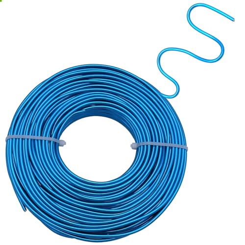 Lake Blue Aluminum Craft Wire 3mm×100FT Bendable Metal Wire 9 Gauge for Jewelry Making DIY Art Projects Floral Fishing Reusable Wires - color: Lake blue, size: 9 Gauge(3mm)