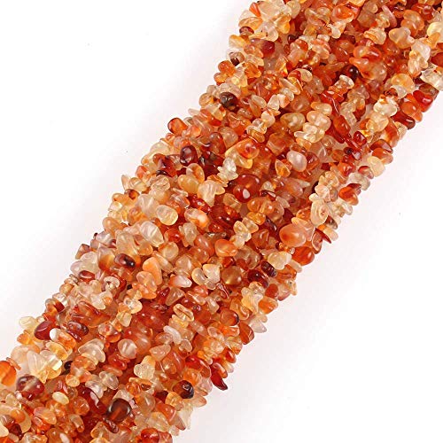 Genuine Carnelian Chips Beads 5-8mm Irregular Shaped Tumbled Chip Stone Loose Bead for Jewelry Making 1 Strand 32" - color: Carnelian
