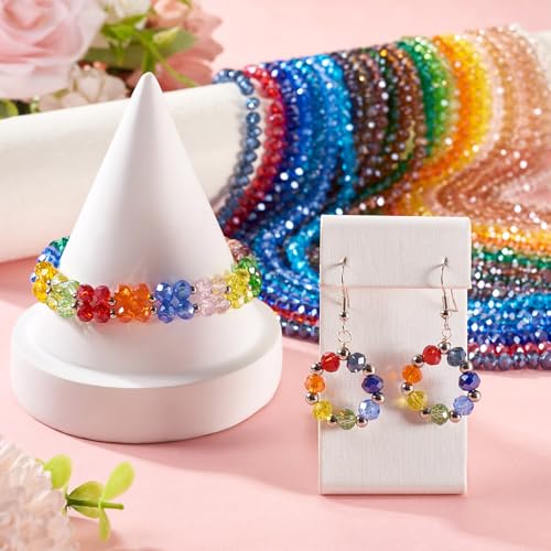 Craftdady 25 Strands Faceted Rondelle Glass Beads 6 mm Colorful Briolette Glass Crystal Spacer Beads Tiny Loose Beads for Bracelet Necklace Jewelry Making DIY Supplies - size: 6mm