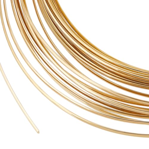 BENECREAT 19.6 Feet 22 Gauge Half Round Copper Wire 1.6mm Wide Brass Craft Wire, Jewelry Beading Wire for Earring Necklace Jewelry Making, Wire Wrapping,DIY Arts - color: Brass, size: 22 Gauge