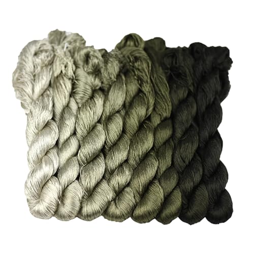Natural 100% Silk Thread, Handmade Embroidery Thread Silk Floss 8 Colors 110m Each (61) - color: 61