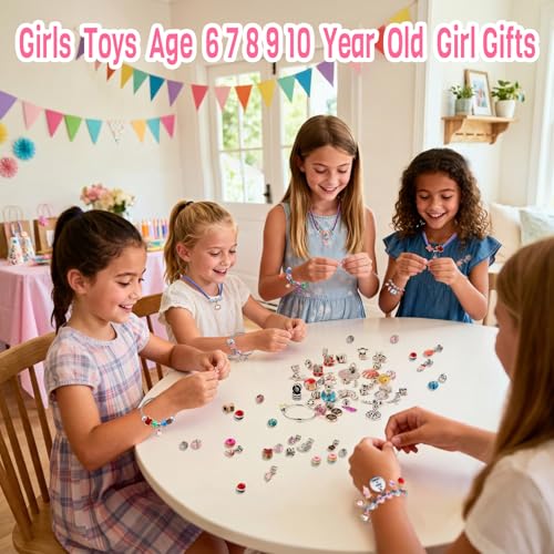 COO&KOO Charm Bracelet Making Kit, A Unicorn Girls Toy that Inspires Creativity and Imagination, Crafts for Girls Ages 8-12 with Jewelry Making Kit Perfect Gifts for 6 7 8 9 10 Girl Self-Expression!