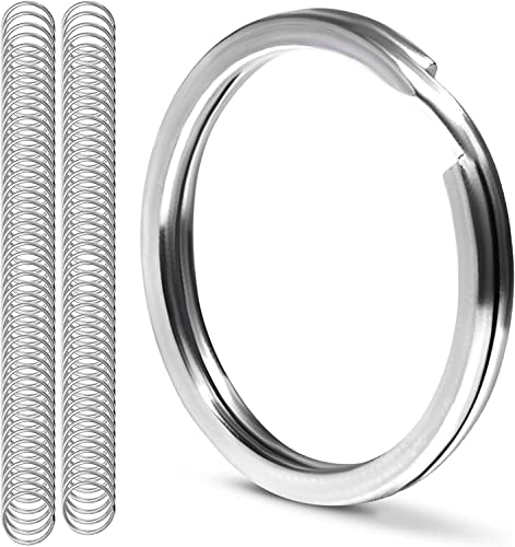 CREST Surgical and Marine Grade Stainless Steel Split Ring for Keychains SS316L Key Rings for Car Keys - color: 100-pack 316ss