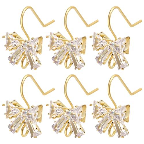 Beebeecraft 1 Box 20Pcs Cubic Zirconia Earring Hooks Bowknot French Fish Hooks with Horizontal Loop for Earring Jewelry DIY Making - color: Gold