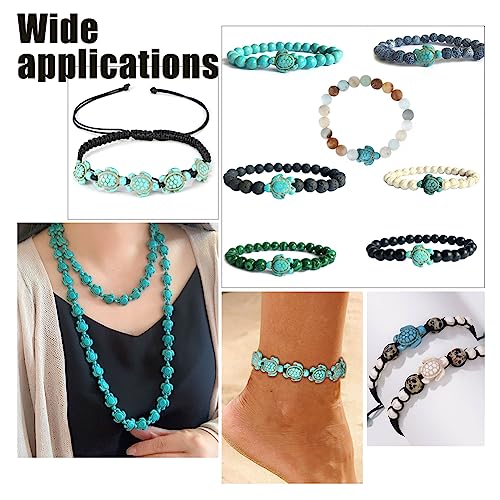 NBEADS 4 Strands About 112 Pcs Turquoise Beads, Turtle Charms Synthetic Beads Howlite Gemstone Sea Animal for Jewelry Making DIY Bracelet Necklace,G-NB0004-37-US6 - color: Turquoise Turtle 112 Pcs