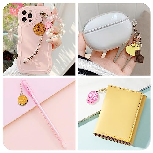 Craftdady Resin Plastic Miniature Food Snack Pendants Charms Ice Drink Juice Pendants Cute Bottle Fruit Keychain Charms Hang Ornament for DIY Craft Earring Bracelet Necklace Jewelry Making - color: Mixed Color Dessert (100pcs)