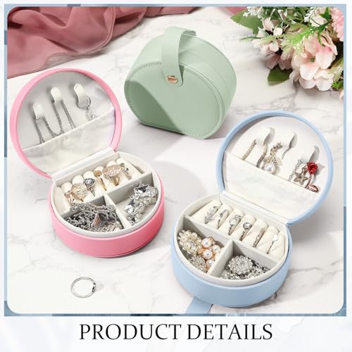 Weysat Travel Jewelry Case Bulk Mini Leather Bridesmaid Jewelry Gift Box Small Earring Storage Organizer(White, Pink, Green, Blue, Purple, Dark Pink,12 Pack) - color: White, Pink, Green, Blue, Purple, Dark Pink
