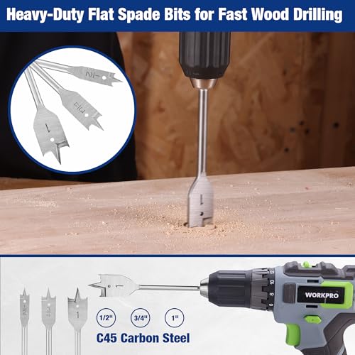 WORKPRO Drill Bit Set, 66-Pieces Impact Driver Bits Set and Screwdriver Bits Set for Screw Driving and Wood Metal Drilling with Storage Case, 1/4" Hex Shank - style: 66 PCS