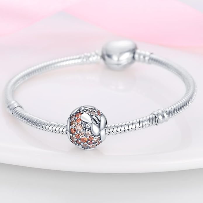 LIGHTDOG 925 Sterling Silver Charm fits Pandora Charm Bracelet Necklaces Pendant Bead Charms Jewelry Gift for Women Family Friends