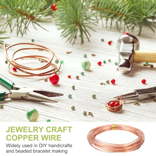 PATIKIL 99.9% Pure Copper Wire for Jewelry Making, 14 Gauge (1.6mm) Copper Craft Wire 14.8 Feet Beading Jewelry Making Supplies for Crafting Wreath Electroculture Gardening - size: 14 Gauge x 14.8 Feet