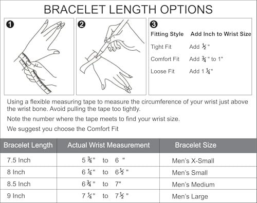 LeCalla Handmade Sterling Silver Mens Bracelets | Solid Italian 925 Chain Bracelets | Classic Designs Chain Bracelets for Men | Men's Silver Bracelet Gift for Dad, Boyfriend, Son - style: 8.5" Snake Back Pattern