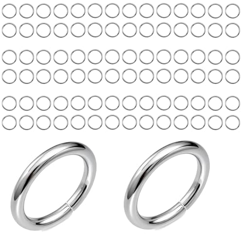 2000 Pieces Stainless Steel Jump Rings for Jewelry Making, 4 Sizes 4-7mm, 18 Gauge Thickness, Silver (8mm) - color: 8mm