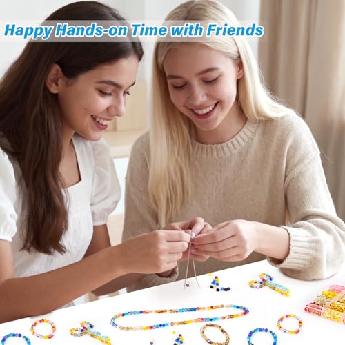 XSEINO About 1200pcs 6mm Crack Glass Beads Bracelet Making Kit,24 Style Crack Sunshine Yellow Series Colorful Crystal Beads for Jewelry Bracelet Making,DIY Crafts,Friendship Bracelets,Necklaces - color: Autumn Yellow