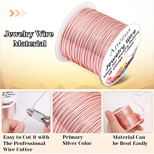 18 Gauge Jewelry Wire for Jewelry Making, Anezus Rose Gold Craft Wire Tarnish Resistant Copper Beading Wire for Jewelry Making Supplies and Crafting (Rose Gold) - color: Rose Gold