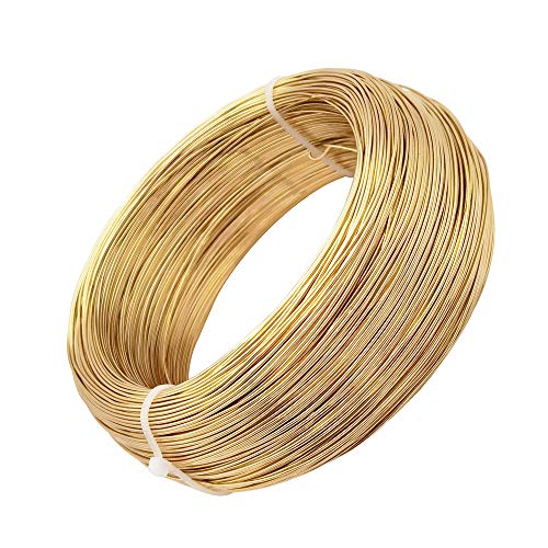 INSPIRELLE 20 Gauge 550 Feet KC Gold Aluminum Craft Wire Bendable Metal Wire for Jewelry Craft Making - color: KC Gold, size: 20 Guage (0.8mm)