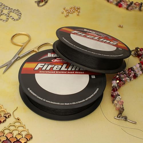 The Beadsmith Fireline by Berkley – Micro-Fused Braided Thread – 6lb. Test, .006”/.15mm Diameter, 300 Yard Spool, Smoke Grey – Super Strong Stringing Material for Jewelry Making and Bead Weaving - color: Smoke Grey, size: 6lb, .006”, 300 Yard