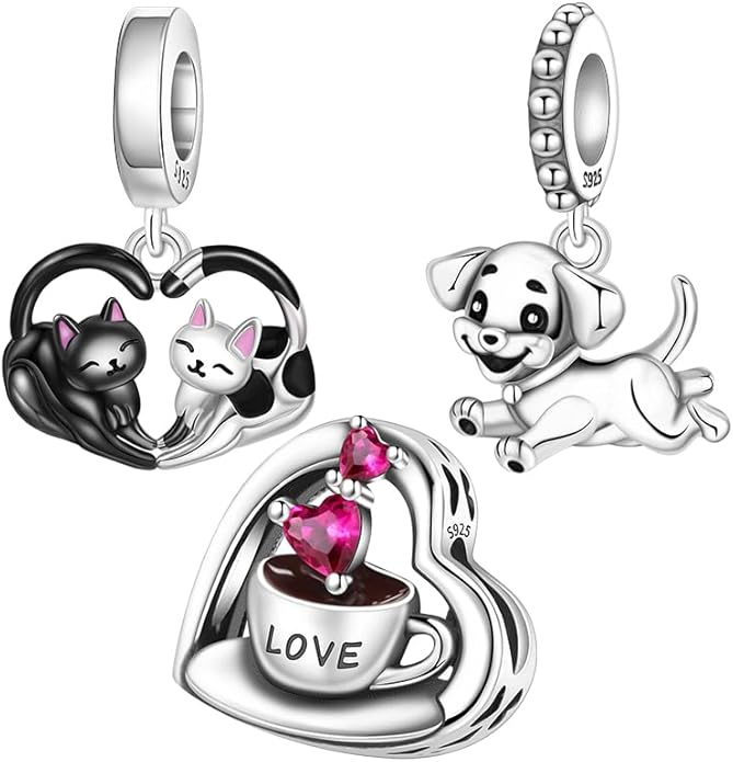 Cute Panda Animal 925 Sterling Silver Charms for Bracelets and Necklace Dangle Pendants Butterfly Elephant Dog Bead Jewelry Present for Women Family Friends