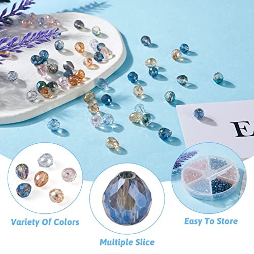 Craftdady 360Pcs Faceted Glass Teardrop Beads 6 Colors Transparent Pearl Luster Water Drop Glass Crystal Loose Beads Electroplate Charms for DIY Jewelry Crafts Making - color: 6 Colors, 6x6mm