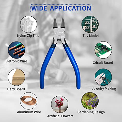 Wire Cutters 6 Pack, KAIHAOWIN 6 inch Dikes Small Wire Cutters Flush Cutters Wire Snips Clippers Diagonal Cutters Side Cutters Cutting Pliers for Crafting - size: 6pack