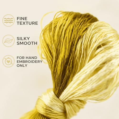 Natural 100% Silk Thread, Handmade Embroidery Thread Silk Floss 8 Colors 110m Each (63) - color: 63